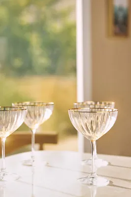 Waterfall Set of 4 Coupe Glasses - Yellow product