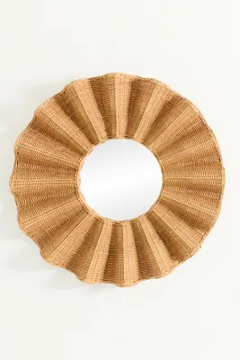 Wave Rattan Round Mirror product