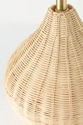 Wicker Gourd Lamp Base - Brown by Anthropologie, alternate view