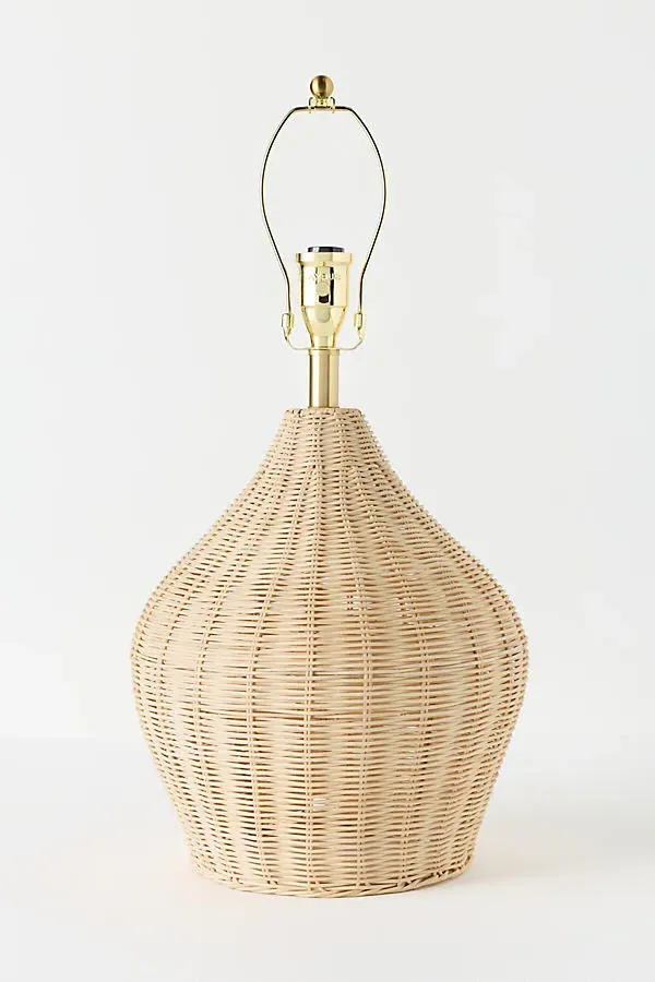 Wicker Gourd Lamp Base - Brown by Anthropologie
