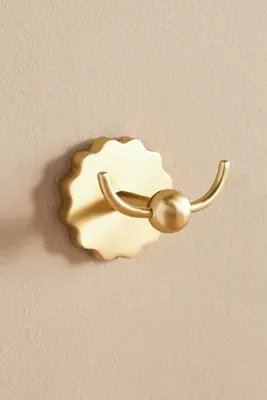 Wiggle Scalloped Bath Hook - Gold, Brass by Anthropologie, alternate view