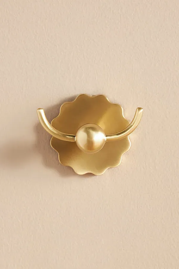 Wiggle Scalloped Bath Hook - Gold, Brass by Anthropologie