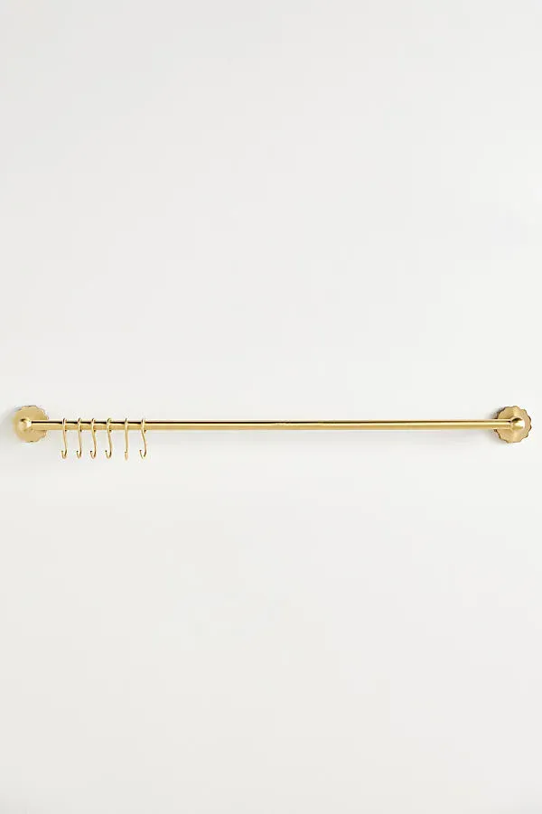 Wiggle Scalloped Pot Rack Utensil Rail - Brass product