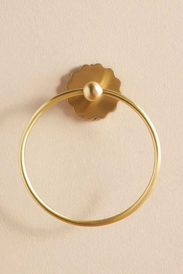 Wiggle Scalloped Towel Ring - Gold, Brass by Anthropologie