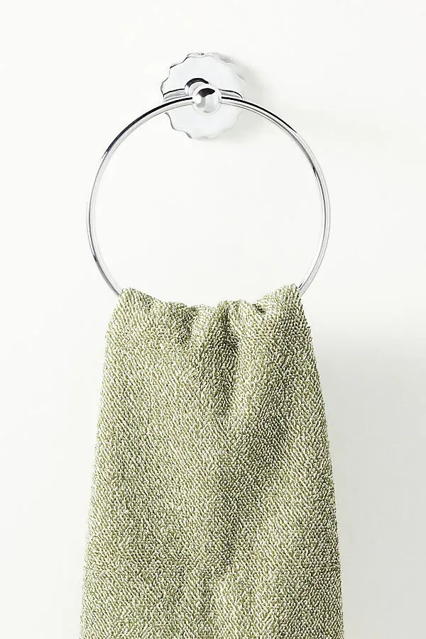 Wiggle Scalloped Towel Ring - Silver, Brass by Anthropologie