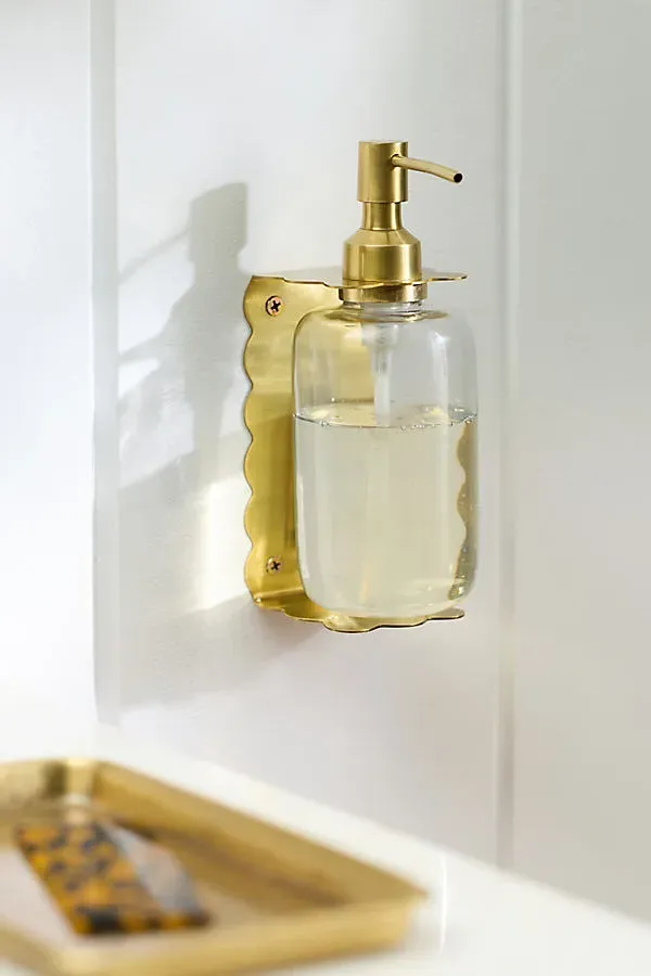 Wiggle Soap Bracket with Pump - Brass by Anthropologie