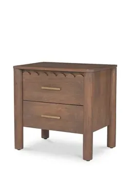 Wiley Scallop Nightstand - Brown, Wood product