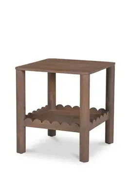 Wiley Scallop Wood Side Table - Brown product