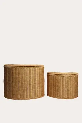 Willora Braided Storage Baskets - Rattan by Anthropologie, alternate view