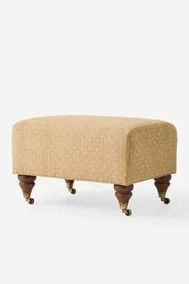 Willoughby Golini Ottoman - Yellow, Polyester/Linen product