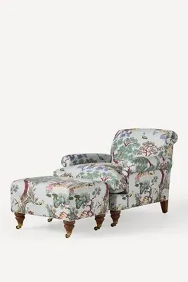 Willoughby Tess Ottoman - Ivory, Polyester/Linen alternate view