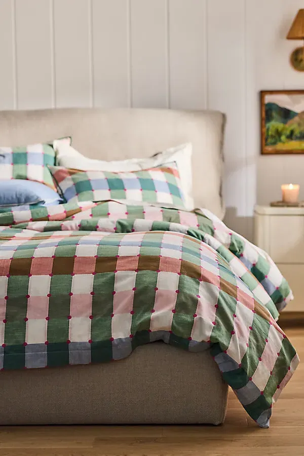 Willow Duvet Cover - Cotton, Plaid by Anthropologie