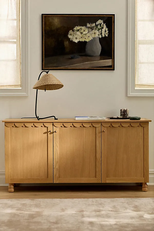 Willow Oak Buffet with Storage - Beige, Oak product