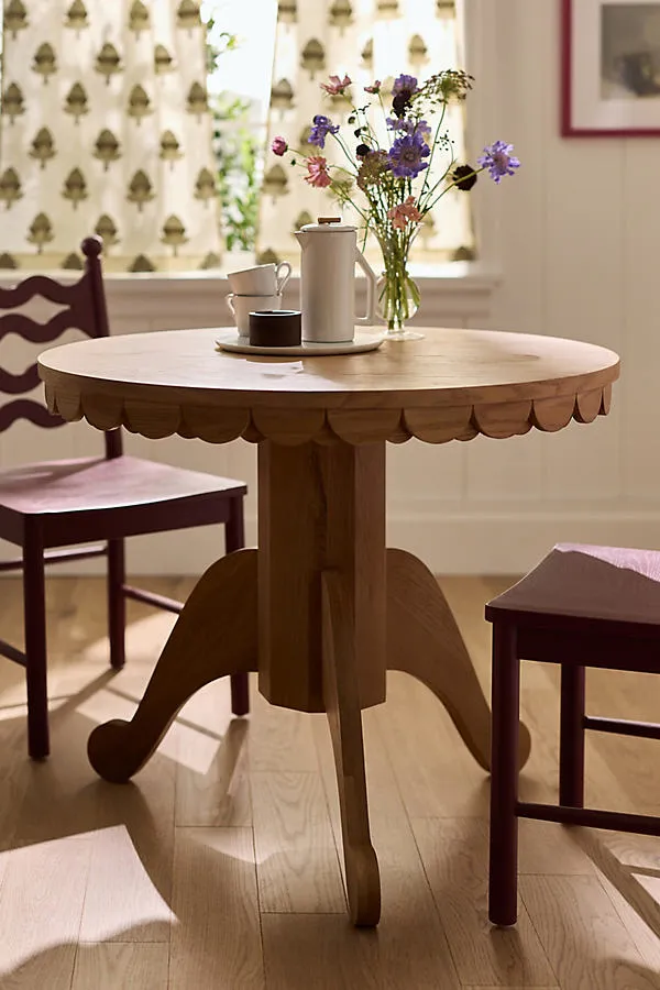 Willow Round Dining Table - Beige, Wood product