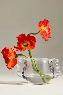 Winged Pressed Glass Vase - White by Anthropologie, alternate view