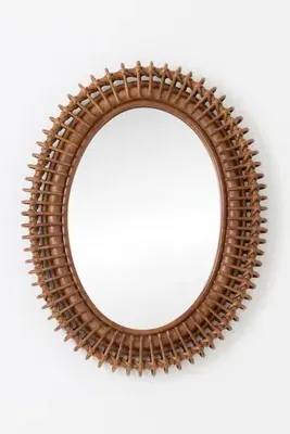 Winston Rattan Loop Oval Wall Mirror - Brown product