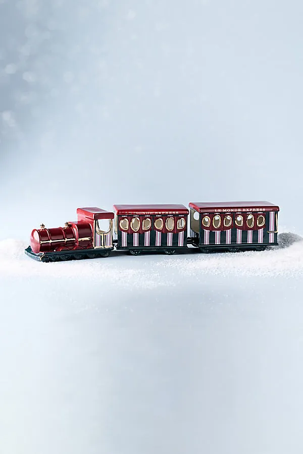 Winter Ceramic Train Decorative Object - Purple by Anthropologie