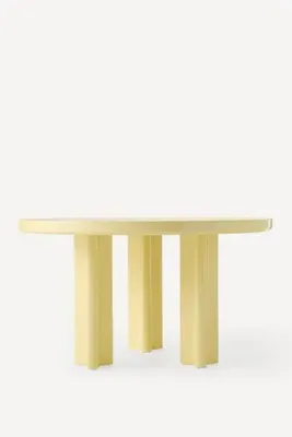 Winton Round Dining Table - Yellow, Lacquered by Anthropologie, alternate view
