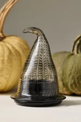 Witches Hat Figural Glass Candle - Black product