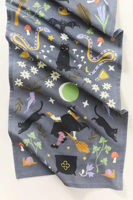 Witches Table Runner - Grey, Cotton product