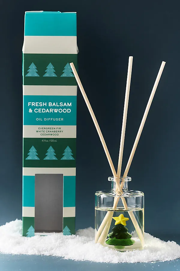 Woody Fresh Balsam & Cedarwood Glass Reed Diffuser by Anthropologie