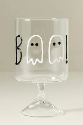 Word Play Halloween Wine Glass - White, Borosilicate Glass product