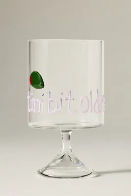 Word Play Wine Glass - Grey, Borosilicate Glass by Anthropologie, alternate view
