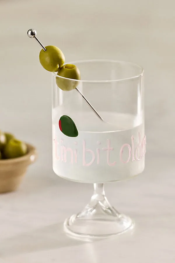 Word Play Wine Glass - Grey, Borosilicate Glass by Anthropologie