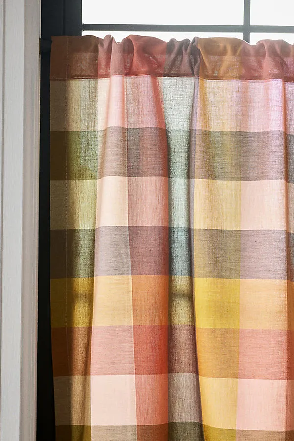 Woven Cotton Café Curtains Set of 2 - Plaid product