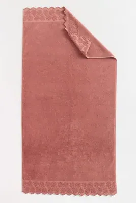 Woven Floral Cutwork Towel Collection - Pink, Cotton by Anthropologie, image 2