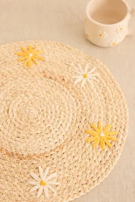 Woven Floral Placemat - Yellow, Corn Leaf product