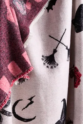 Woven Jacquard Patterned Throw Blanket - Red, Cotton/Acrylic product