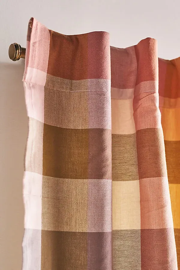 Woven Semi-Sheer Plaid Curtain - Cotton product
