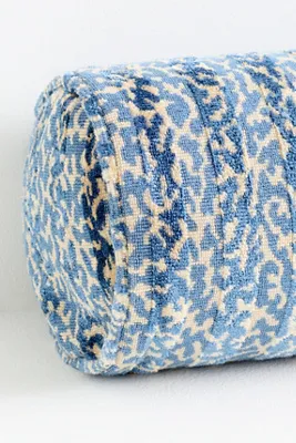 Woven Striped Jacquard Bolster - Blue, Polyester/Rayon by Anthropologie, alternate view