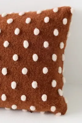 Woven Wool Dotted Throw Pillow 12x20 - Brown, Wool Blend by Anthropologie, alternate view