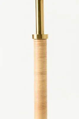 Wrapped Rattan Buffet Table Lamp Base - Beige, Brass product