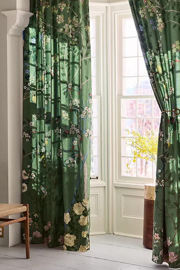 Wynnie Cotton Printed Curtain - Green product