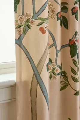 Wynnie Cotton Printed Curtain - Orange by Anthropologie, alternate view