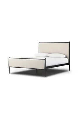 Xander Queen Size Bed Frame - Beige, Linen by Anthropologie, alternate view
