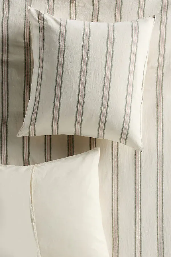 Yarn Dyed Euro Sham - Green, Linen/Cotton product