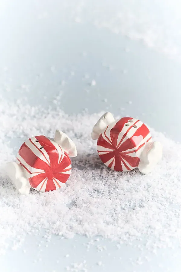 Yule Log Holiday Salt & Pepper Shakers - Red, Dolomite by Anthropologie, image 2