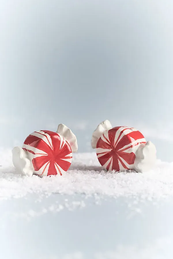 Yule Log Holiday Salt & Pepper Shakers - Red, Dolomite by Anthropologie