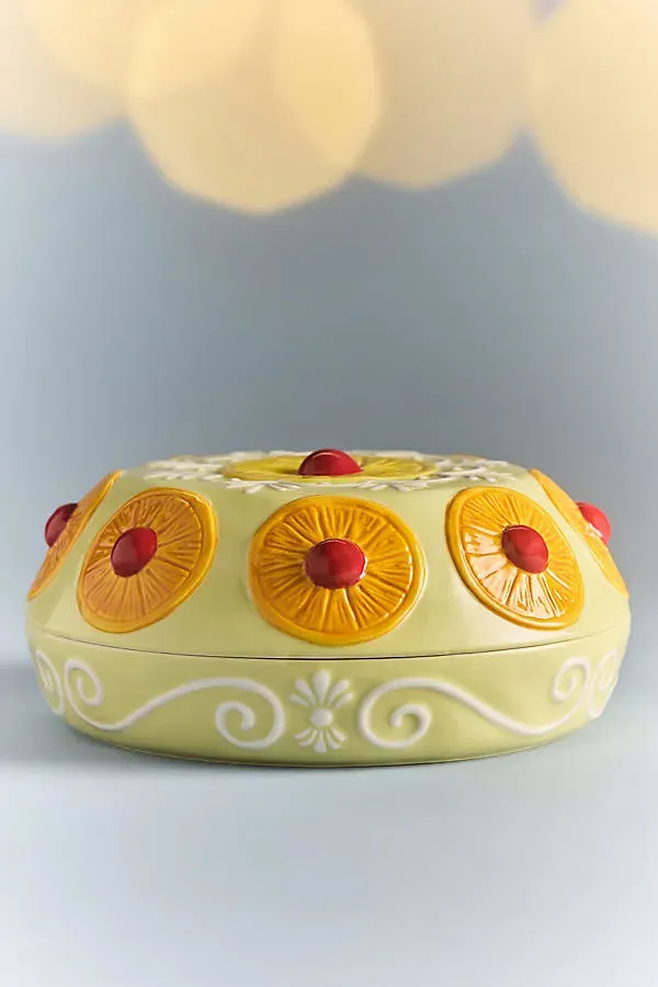 Yule Stoneware Pie Keeper - Green by Anthropologie