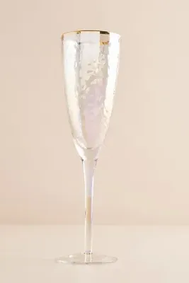 Zaza Lustered Champagne Flutes Set of 4 - Ivory, Glass product