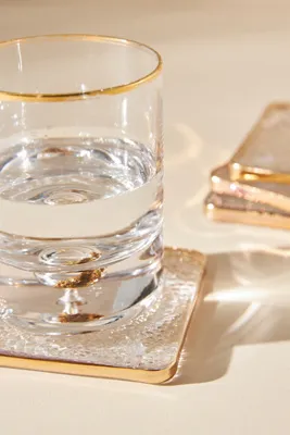Zaza Lustered Square Coasters Set of 4 - Gold, Glass product