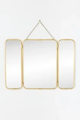 Zoe Triple Wall Mirror - Brass, Mirrored Glass product