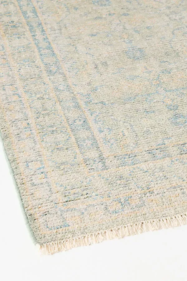 Zuriana Hand-Knotted Runner Rug - Green, Wool product