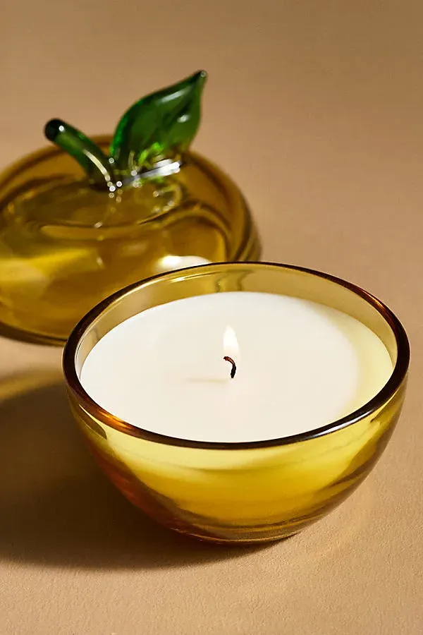 Apothecary 18 Harvest Apple & Vanilla Glass Candle - Yellow product