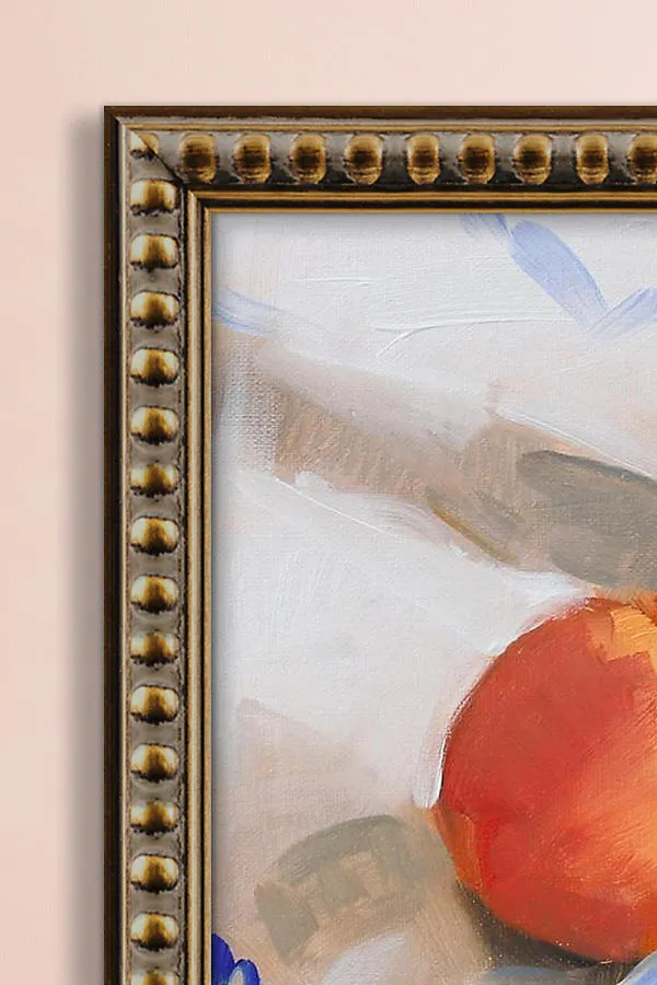 Apricots on Vintage Cloth Framed Wall Art - Orange product
