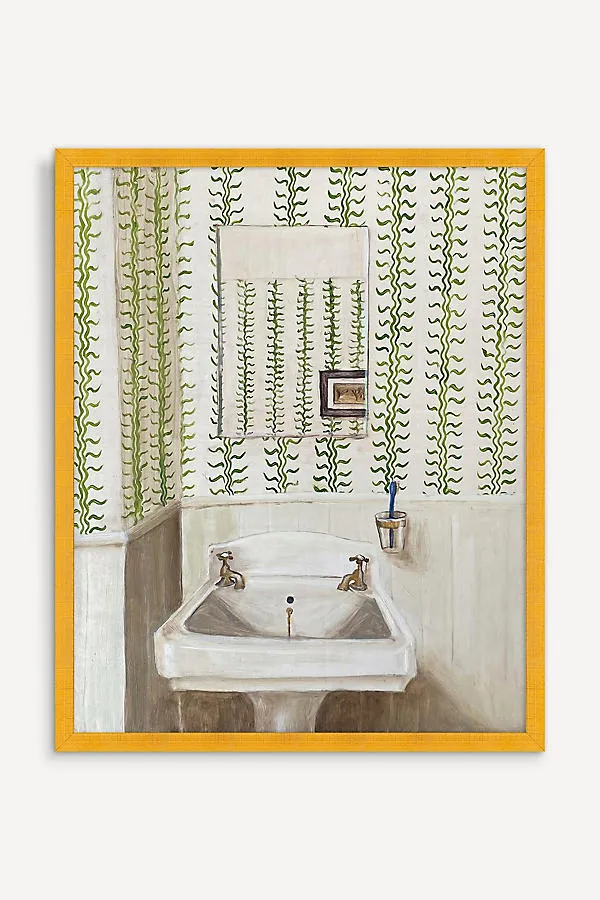 Beth Kaye Basin with Wallpaper Wall Art - Green product